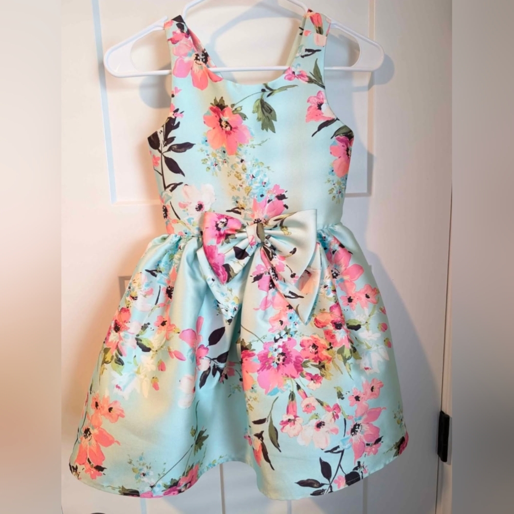 Charming Floral Kids Dress with Bow